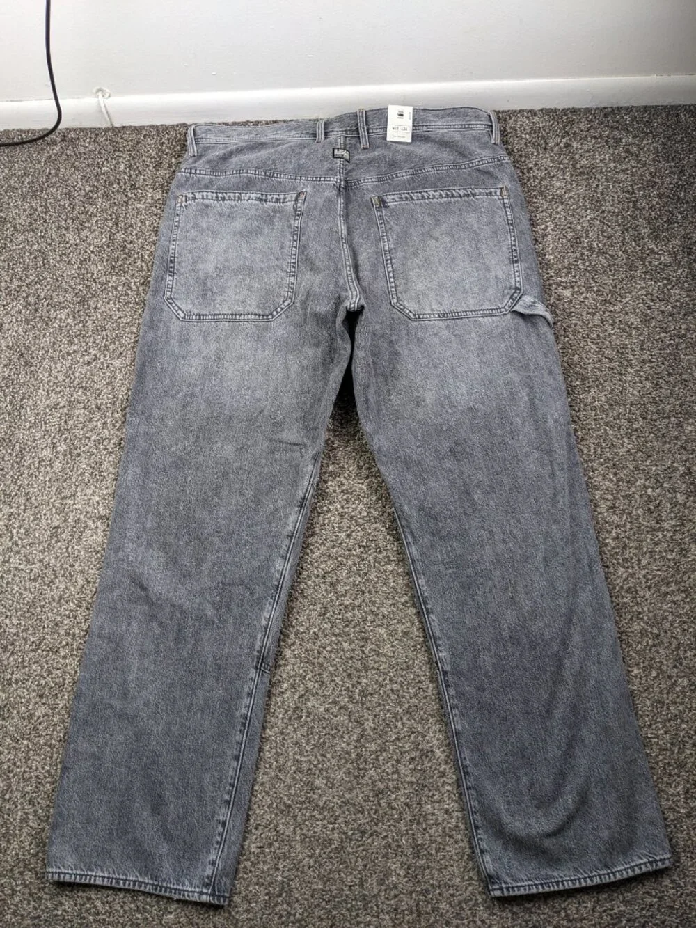 NWT G Star Jeans 3D Carpenter Double Knee Mens 38x33 Loose Fit Faded Gray $200